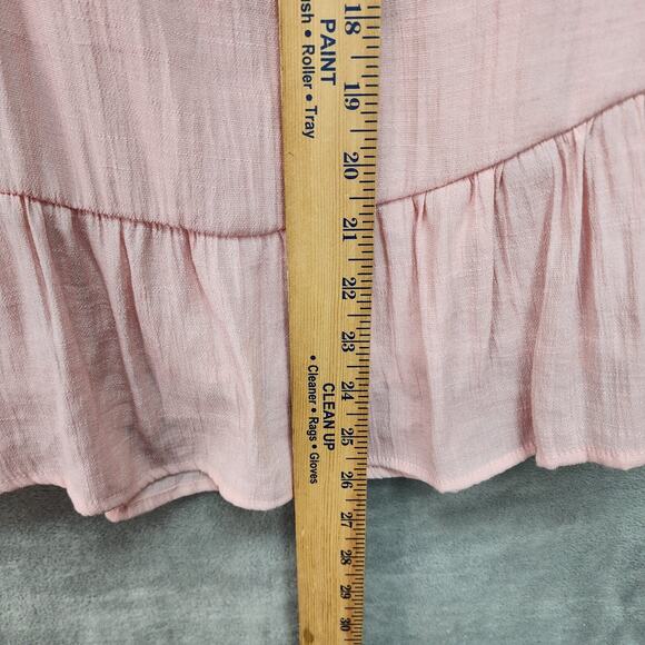 Love Tree Dress Women SMALL Pink Ruffled Crinkle Gauze Lined Beach Coastal Summe - Picture 10 of 13